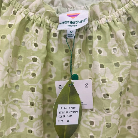 Hester & Orchard Circle Eyelet Smocked Blouse M - Picture 2 of 6